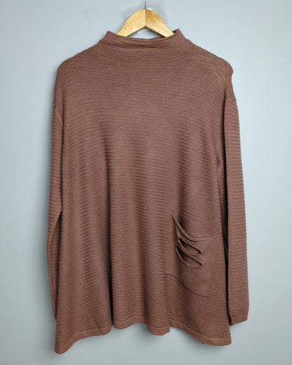 Brown Ribbed Sweater
