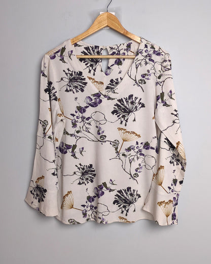 White Floral Blouse