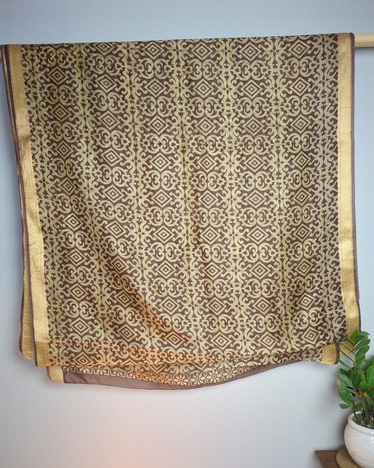 Brown Printed Saree