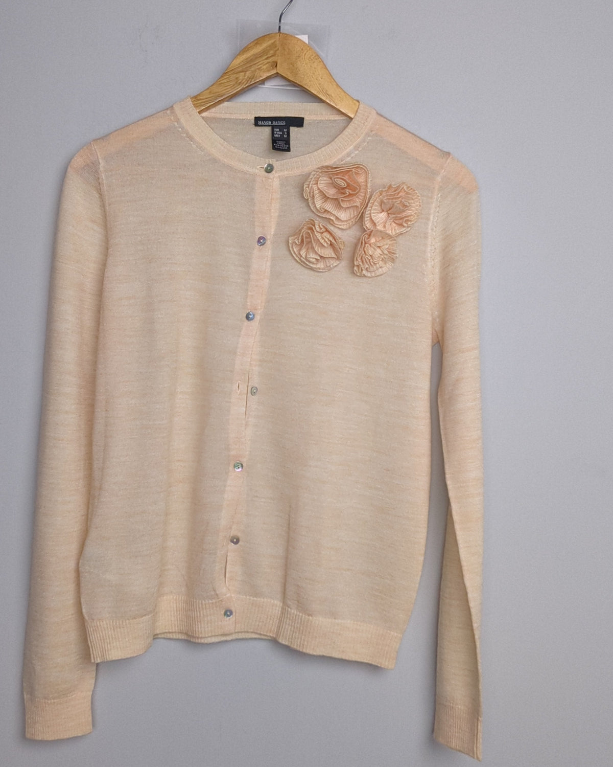 Mango Beige Floral Cardigan