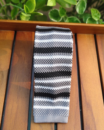 Gray Knit Necktie