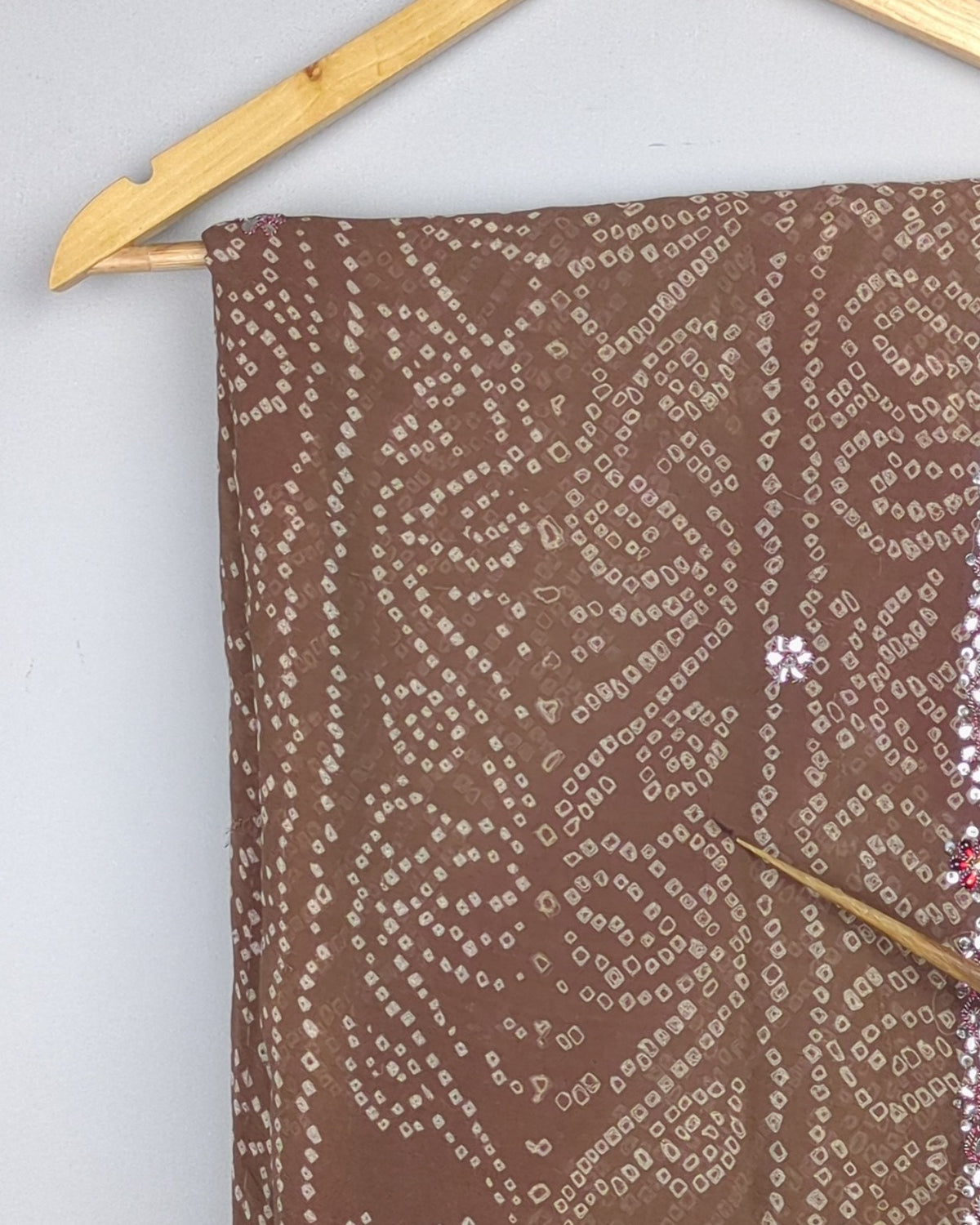 Brown Embellished Saree