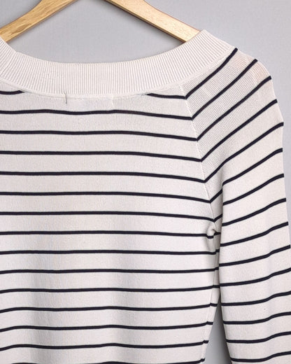 Semir White Striped Sweater