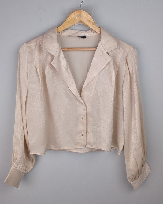 Zara Beige Satin Shirt