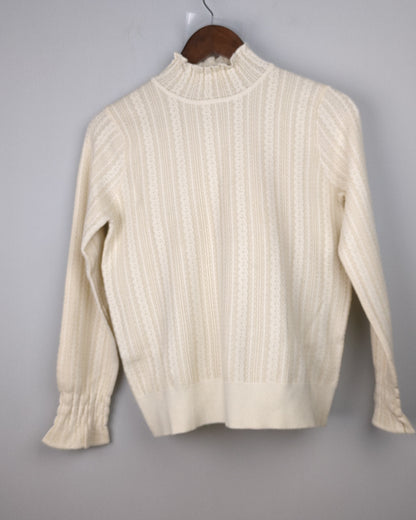 Beige Ribbed Sweater