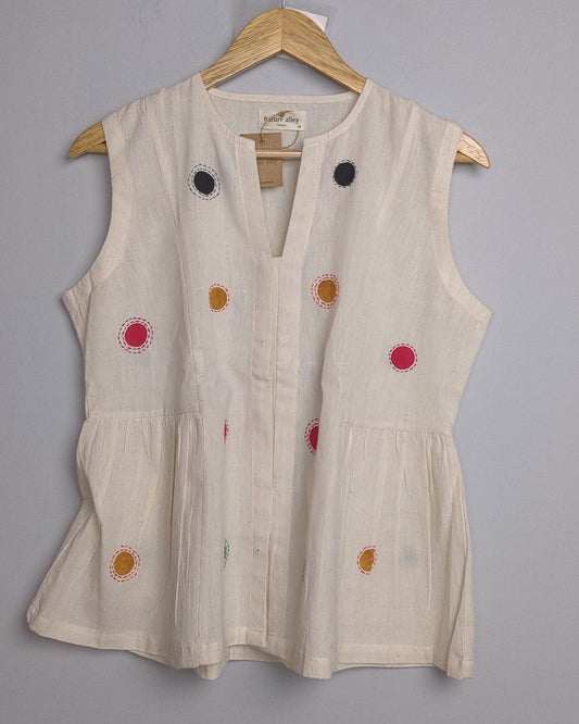 Nature Alley Beige Sleeveless Top