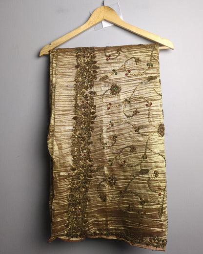 Beige Embellished Saree