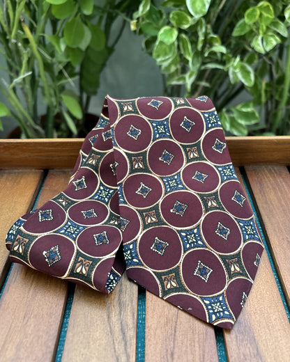 Chaps Ralph Lauren Wine Patterned Necktie