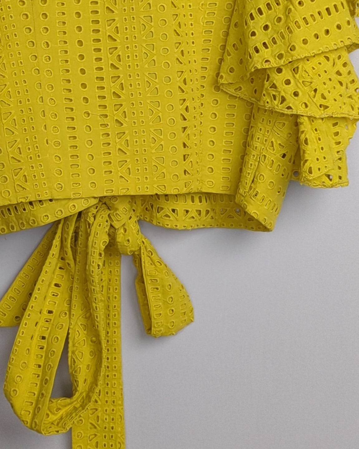 Green Eyelet Crop