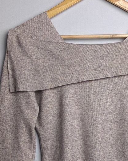 Beige Folded Sweater