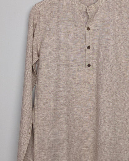 Fabindia Beige Collared Kurta