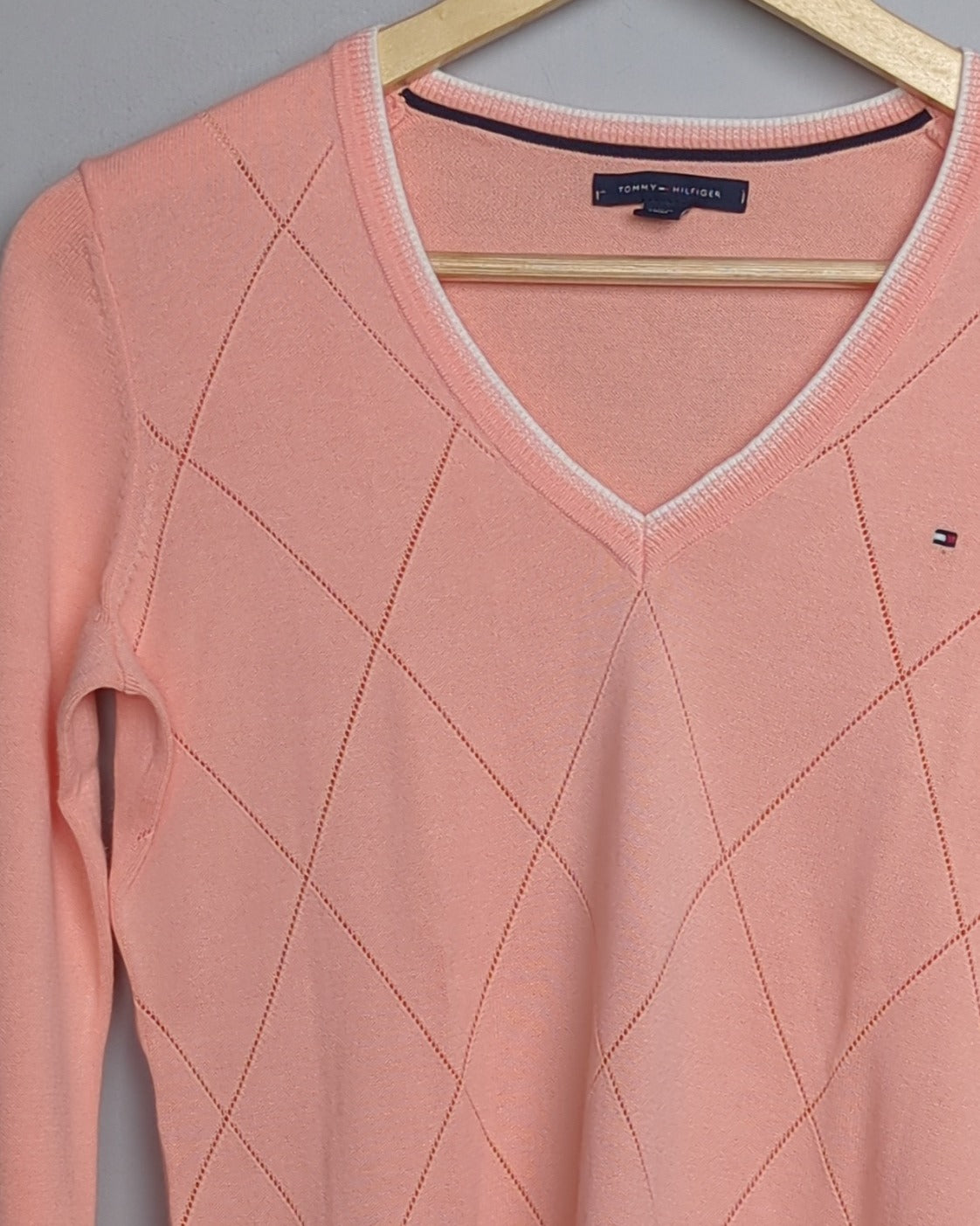 Tommy Hilfiger Pink V-Neck Sweater