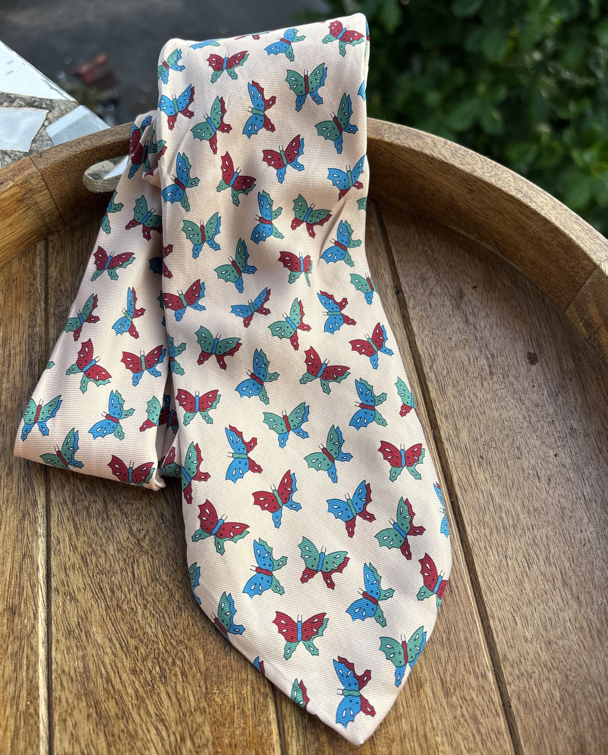 Paolo Gucci Beige Butterfly Necktie