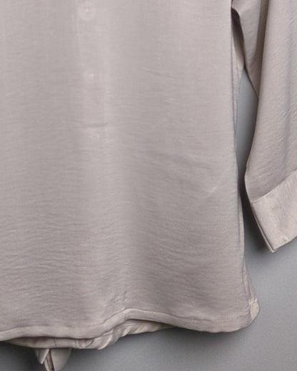 And Beige Satin Shirt