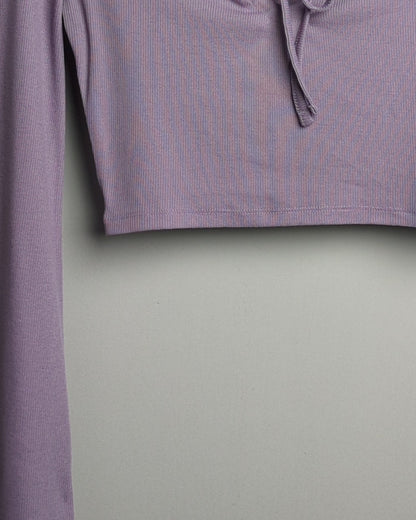 Nuon Purple Ribbed Top
