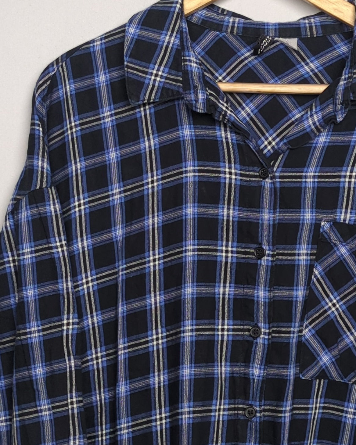 H&M Divided Blue Plaid Shirt