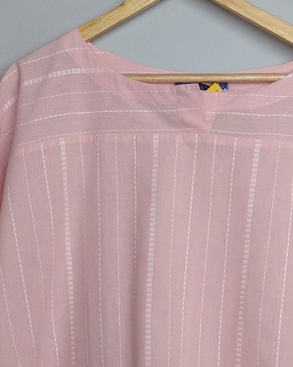 Miniature Auroville Pink Striped Top