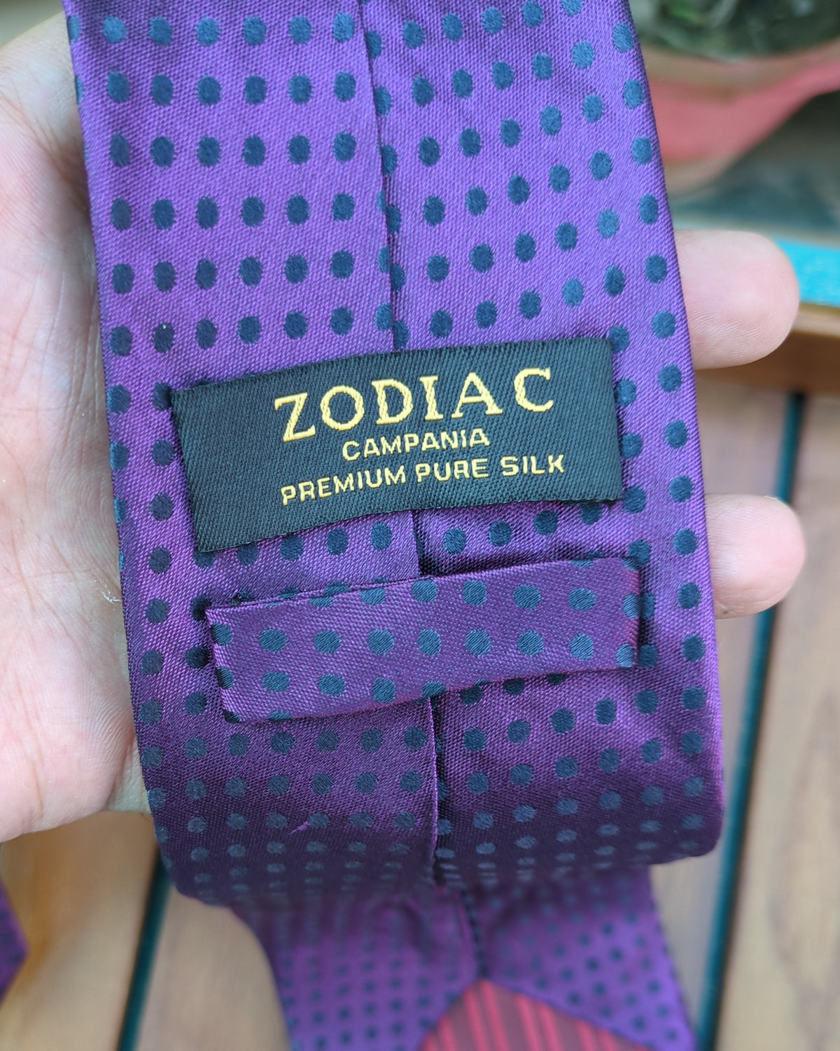 Zodiac Purple Polka-Dot Tie
