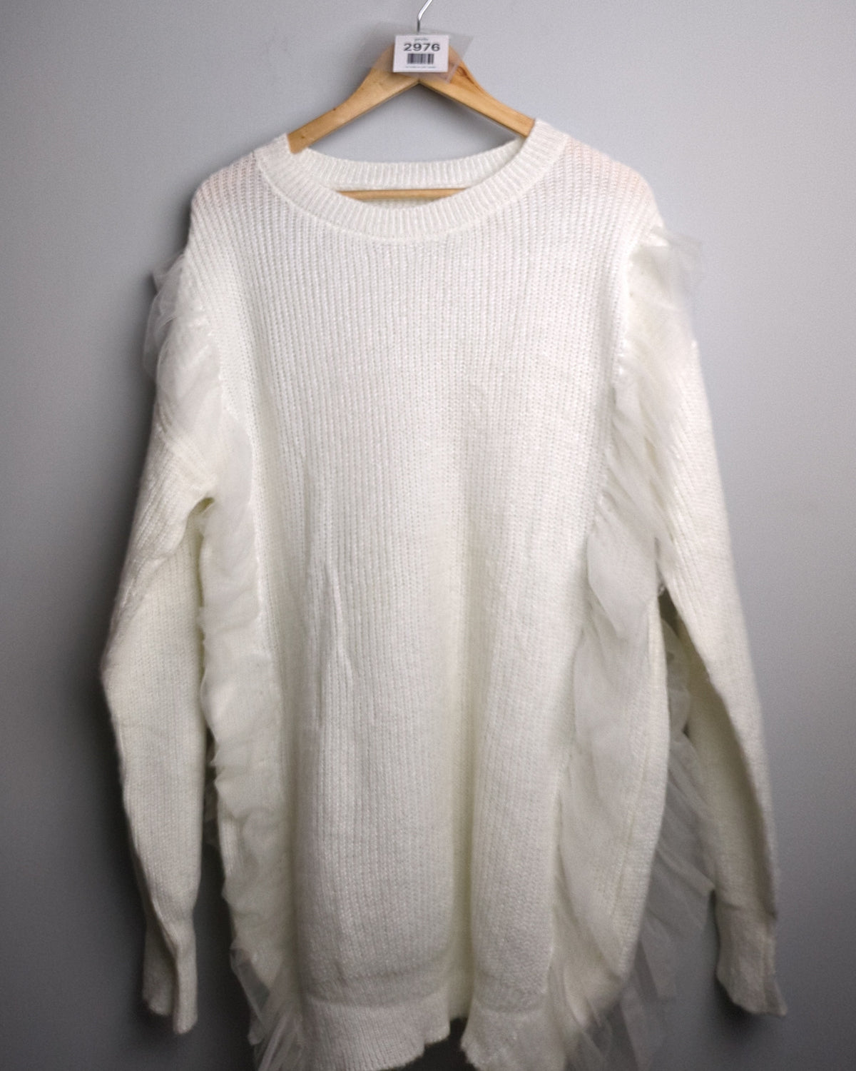 White Ruffle Sweater