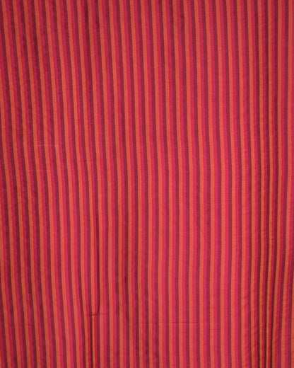 Cotton Red Striped Saree