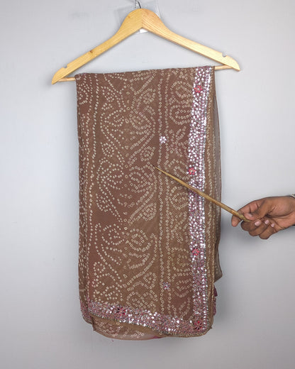 Brown Embellished Saree