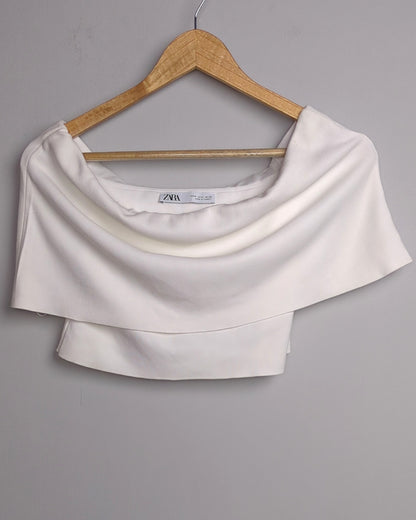 Zara White Off-Shoulder Top