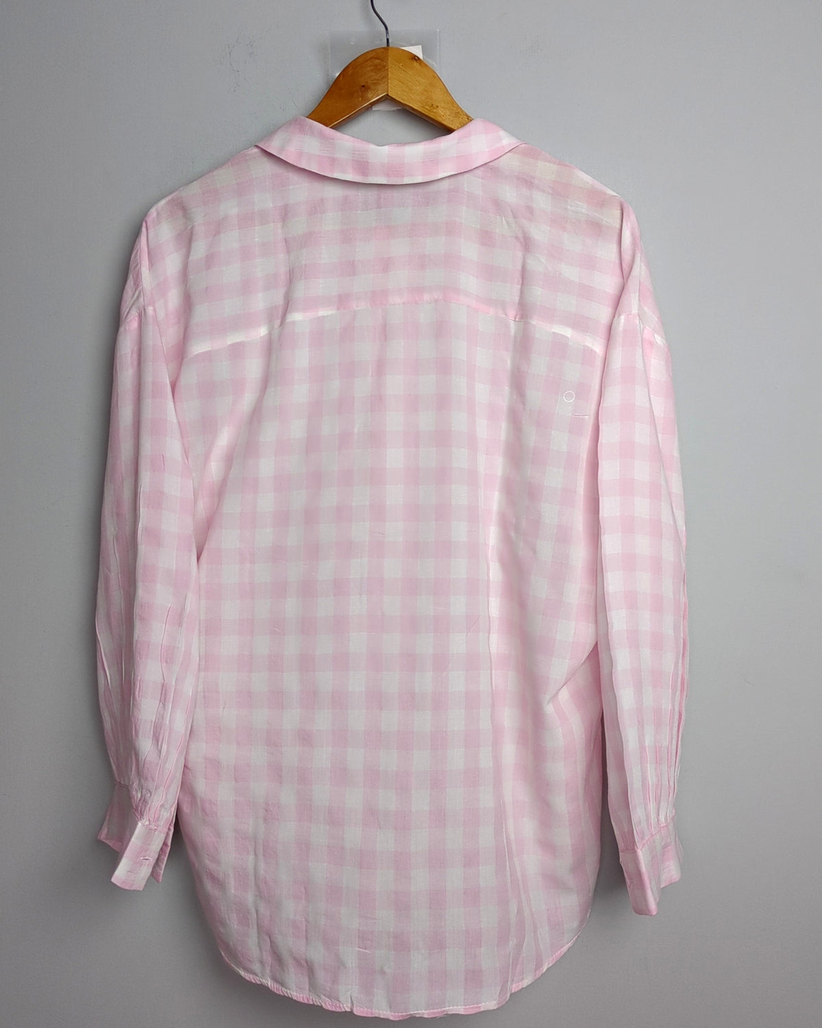 Zara Pink Checked Women'S Shirt