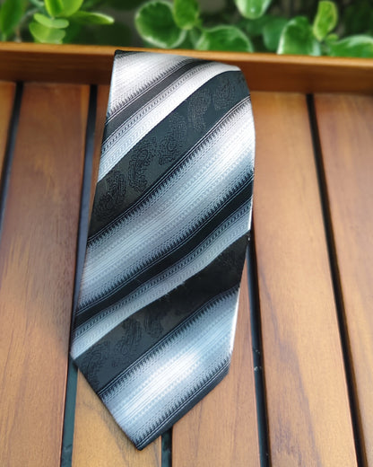 Satya Paul Gray Striped Necktie
