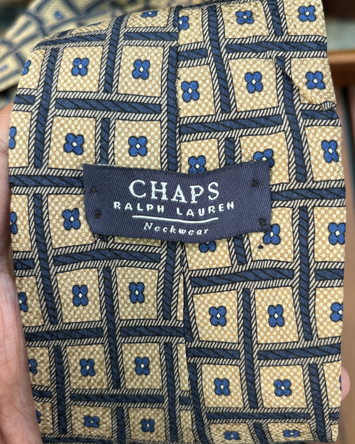 Chaps Ralph Lauren Beige Patterned Necktie