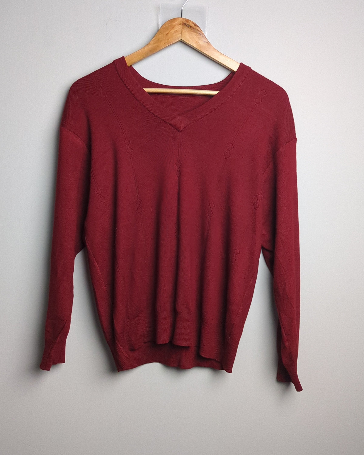 Wine V-Neck Sweater