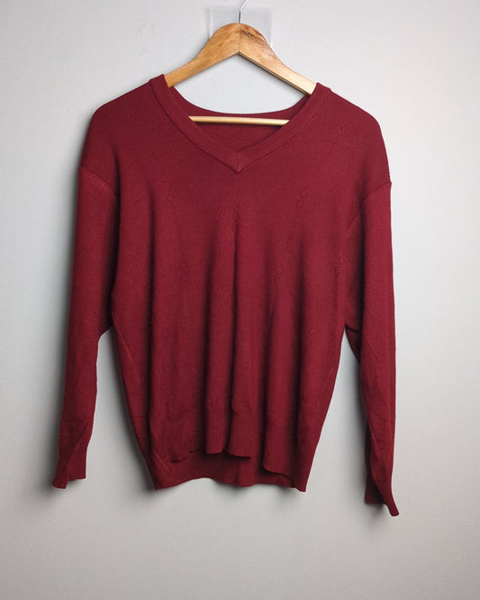 Wine V-Neck Sweater