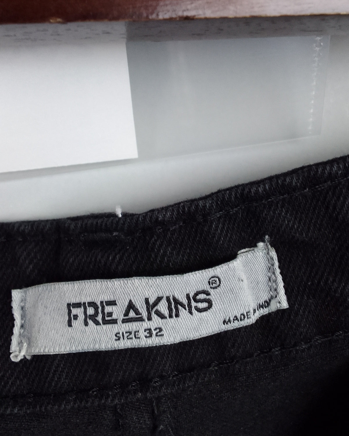 Freakins Black Distressed Jeans