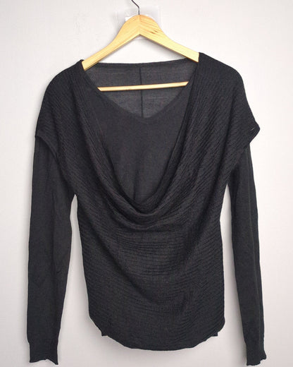 Black Cowl Sweater