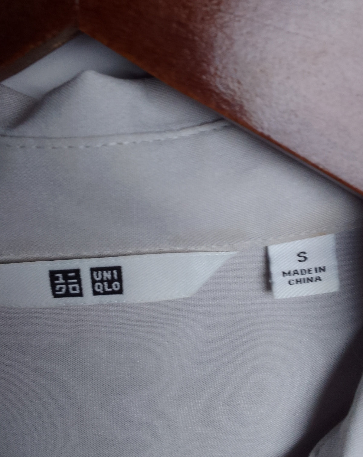 Uni Qlo Beige Button-Down Shirt