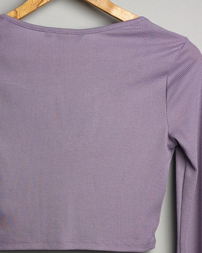 Nuon Purple Ribbed Top