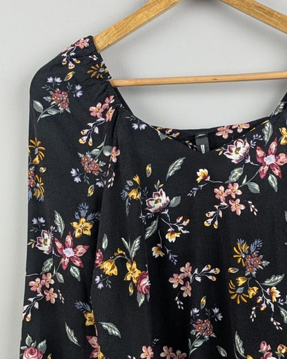 Black Floral Blouse