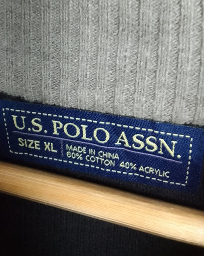 Us Polo Assn Black Zip Sweater
