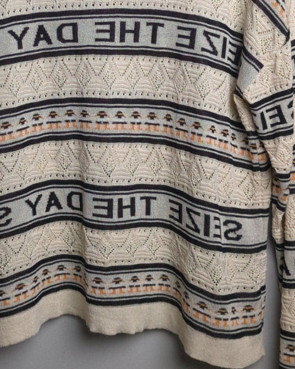 Beige Graphic Sweater