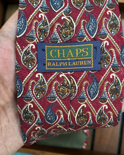 Chaps Ralph Lauren Wine Patterned Necktie