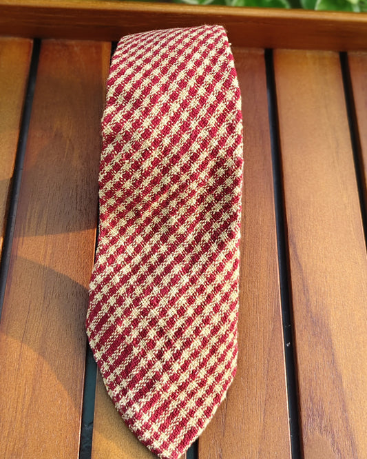 Wine Checked Tie