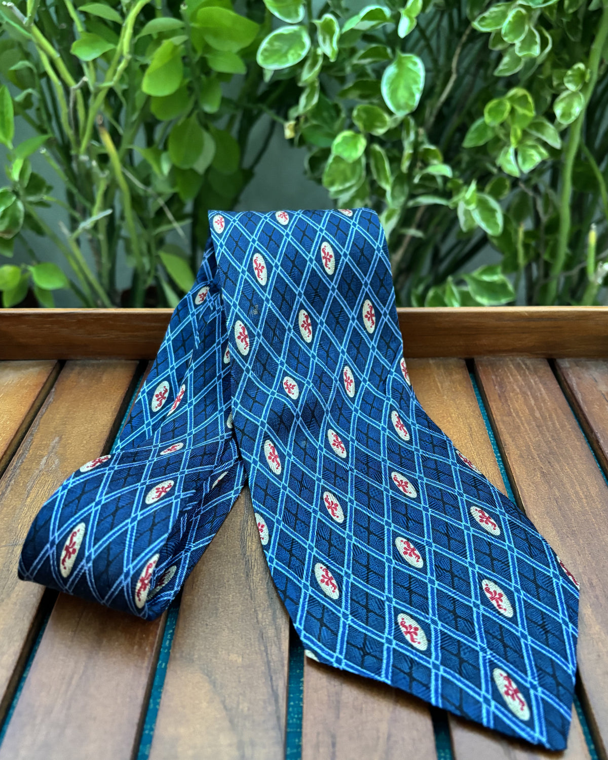 Chaps Ralph Lauren Blue Geometric Necktie