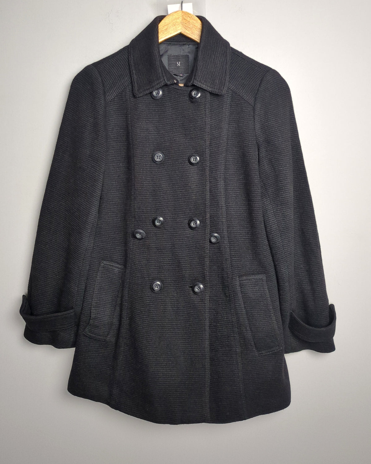 Si Black Peacoat Jacket