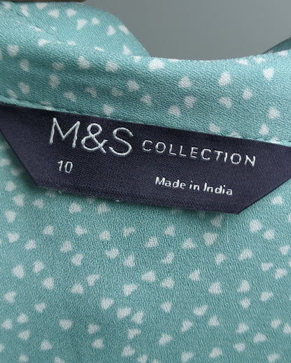 Marks And Spencer Green Printed Shirt