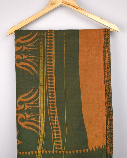 Green Printed Saree