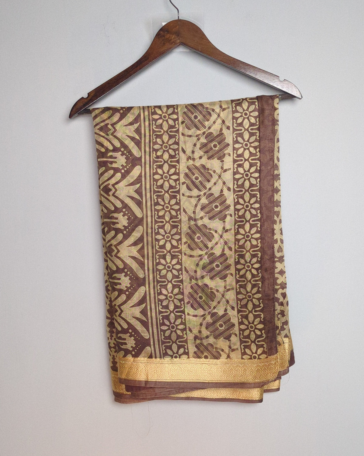 Brown Printed Saree