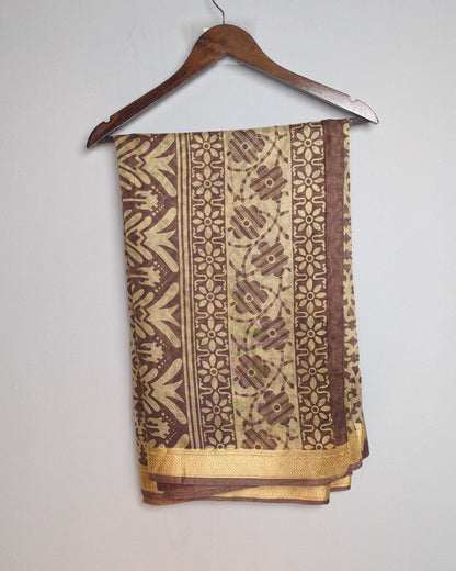 Brown Printed Saree
