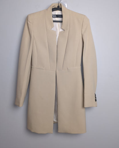 Zara Beige Longline Blazer