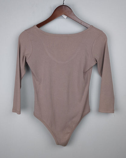 Twenty Dresses Beige Ribbed Bodysuit