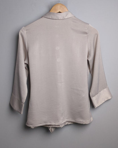 And Beige Satin Shirt