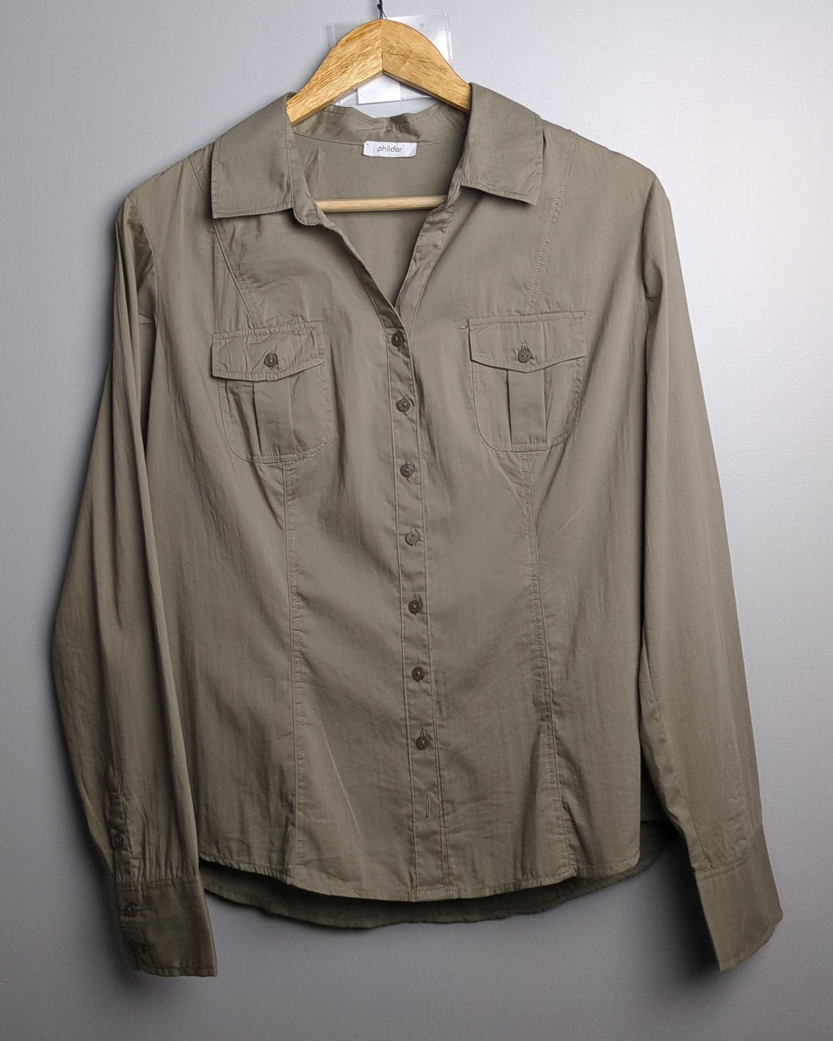 Phildar Beige Button-Down Shirt
